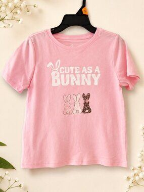 Toddler Pink Cute As A Bunny Tee